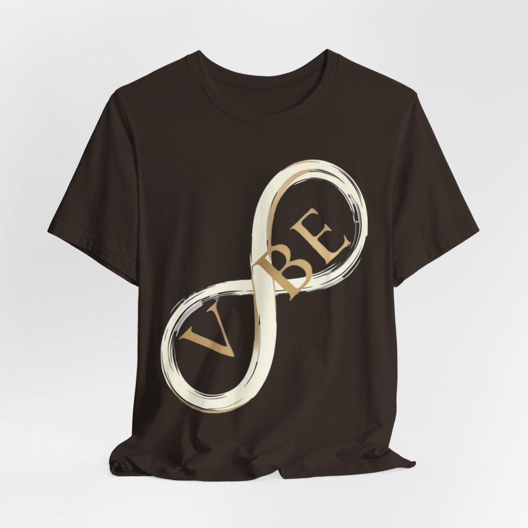 VIBE Infinity Shirt | Minimalist Graphic Tee | Modern Streetwear T-Shirt | Gold Infinity Symbol Shirt | Aesthetic Fashion Tee