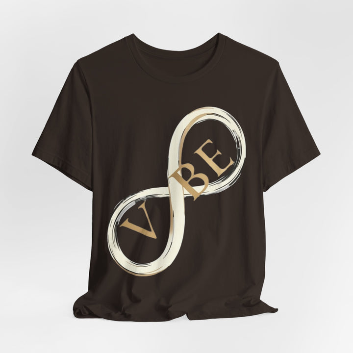 VIBE Infinity Shirt | Minimalist Graphic Tee | Modern Streetwear T-Shirt | Gold Infinity Symbol Shirt | Aesthetic Fashion Tee