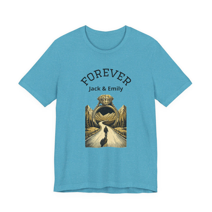 Personalized Forever Shirt, Custom Couple T Shirt, Anniversary Gift, Engagement Gift, Wedding Gift, Road Trip Shirt, Custom Name Tee