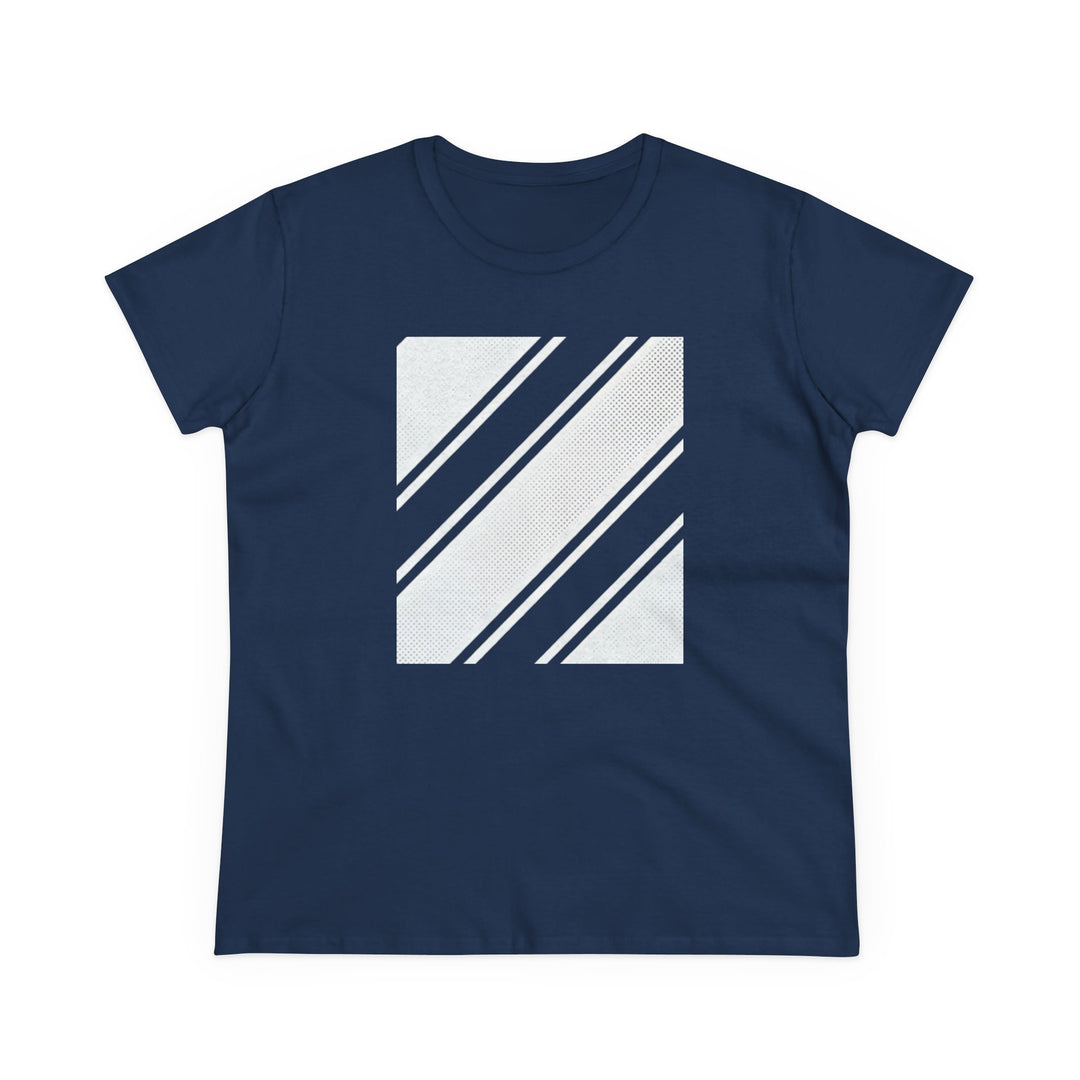 Semi-Fitted Cotton Tee with Minimalist Floral Graphic T-Shirt