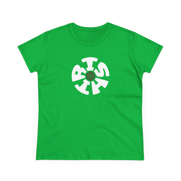 Semi-Fitted Cotton Tee with Minimalist Floral Graphic T-Shirt