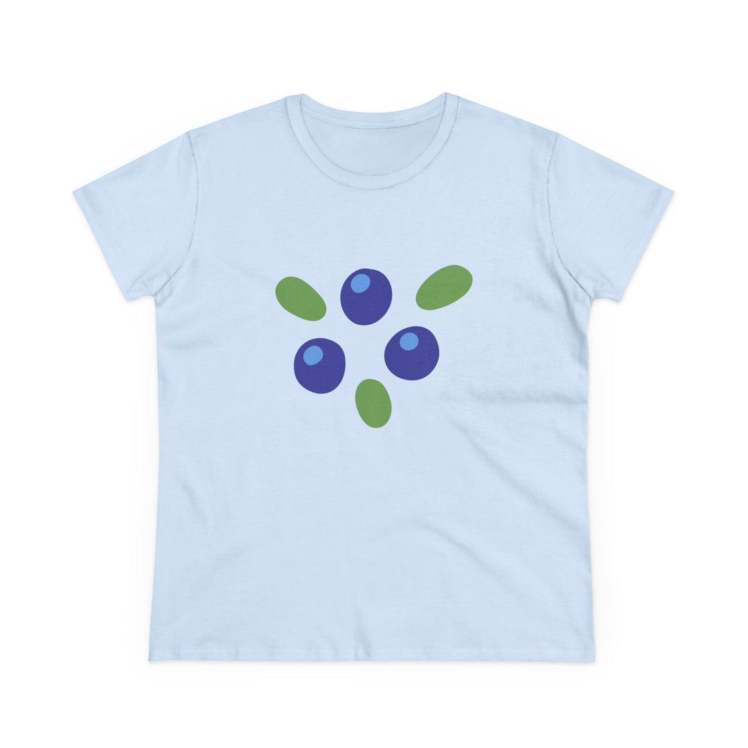 Semi-Fitted Cotton Tee with Minimalist Floral Graphic T-Shirt