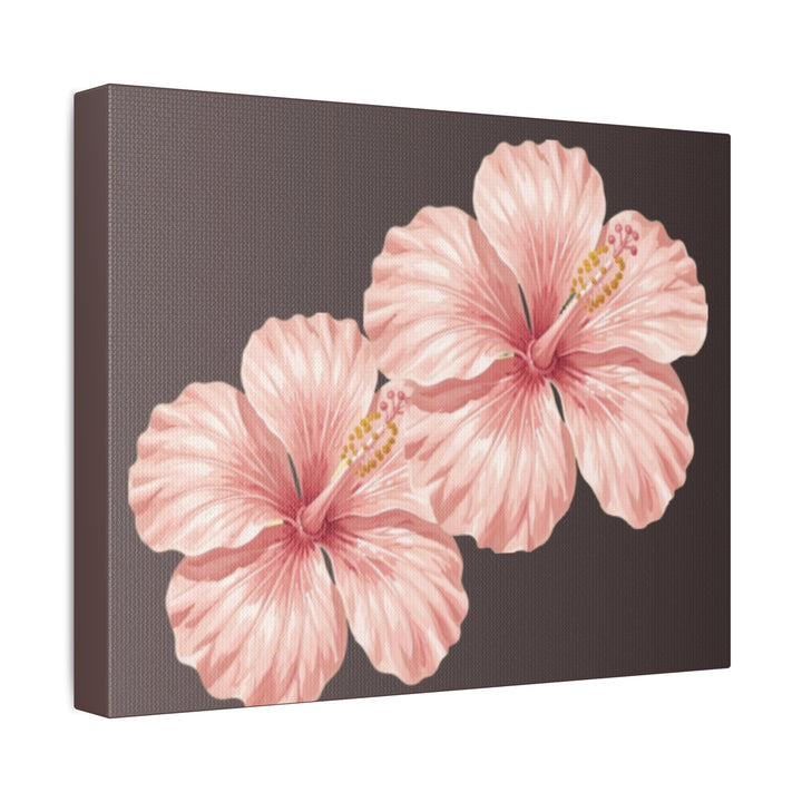 Pink Hibiscus Floral Stretched Canvas Wall Art