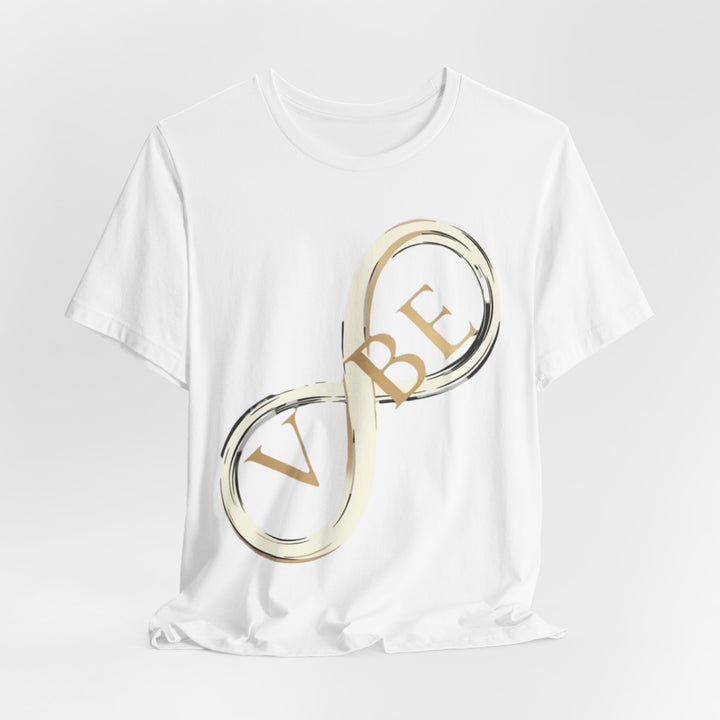 VIBE Infinity Shirt | Minimalist Graphic Tee | Modern Streetwear T-Shirt | Gold Infinity Symbol Shirt | Aesthetic Fashion Tee
