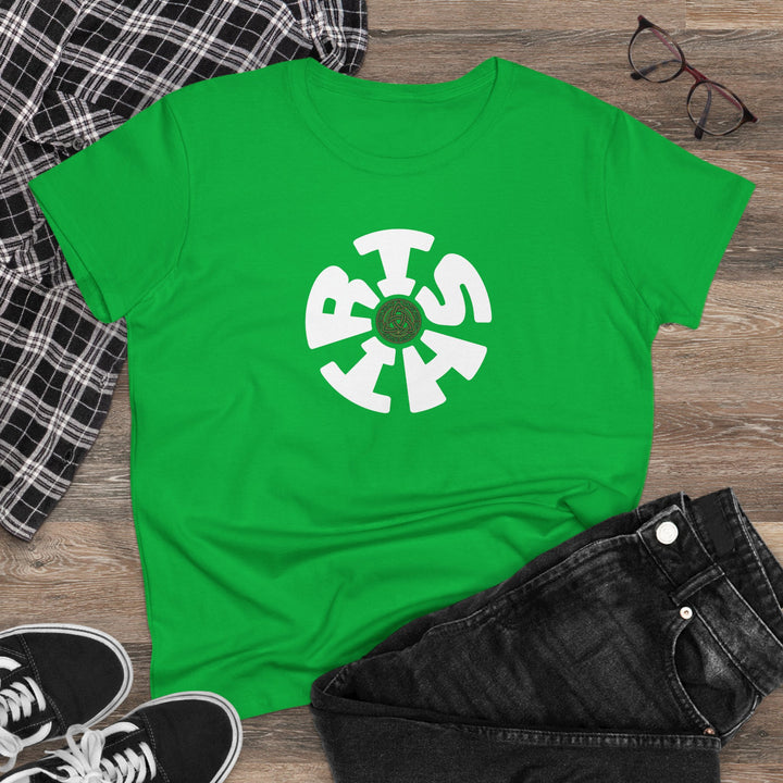 Semi-Fitted Cotton Tee with Minimalist Floral Graphic T-Shirt