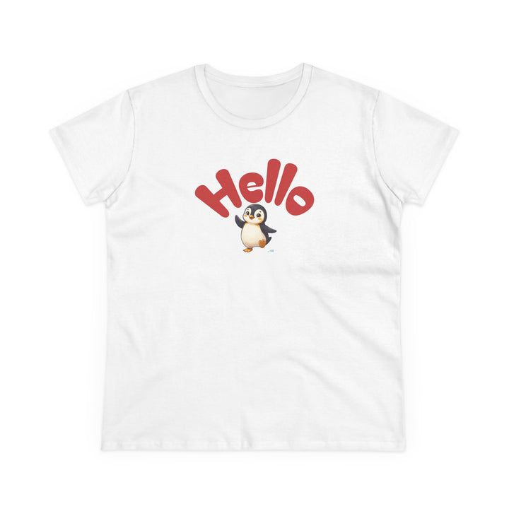 Semi-Fitted Cotton Tee with Minimalist Floral Graphic T-Shirt
