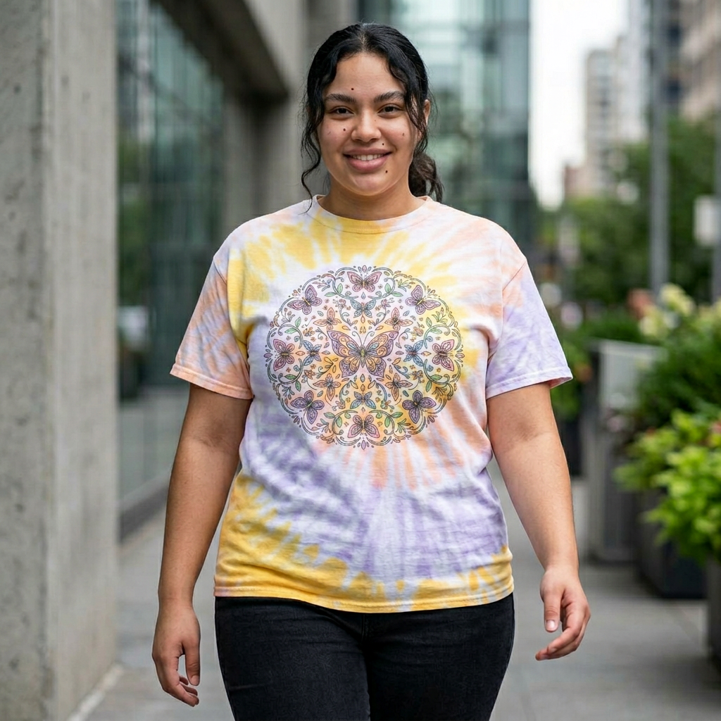 Tie-Dye Mandala Tee — Pastel Spiral Cotton T-Shirt
