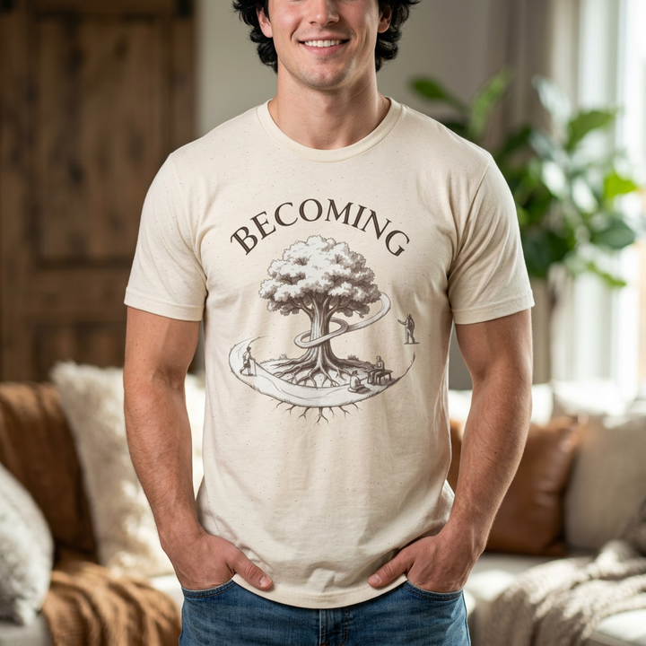 BECOMING Tree of Life Shirt | Personal Growth Tee | Inspirational Nature Shirt | Mindfulness Gift | Botanical Graphic T-Shirt