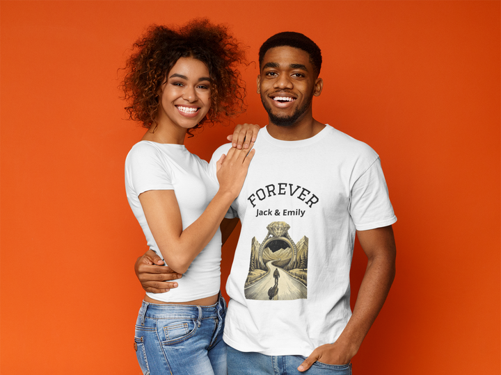 Personalized Forever Shirt, Custom Couple T Shirt, Anniversary Gift, Engagement Gift, Wedding Gift, Road Trip Shirt, Custom Name Tee