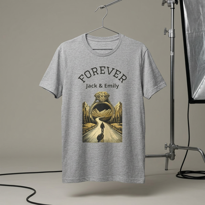Personalized Forever Shirt, Custom Couple T Shirt, Anniversary Gift, Engagement Gift, Wedding Gift, Road Trip Shirt, Custom Name Tee