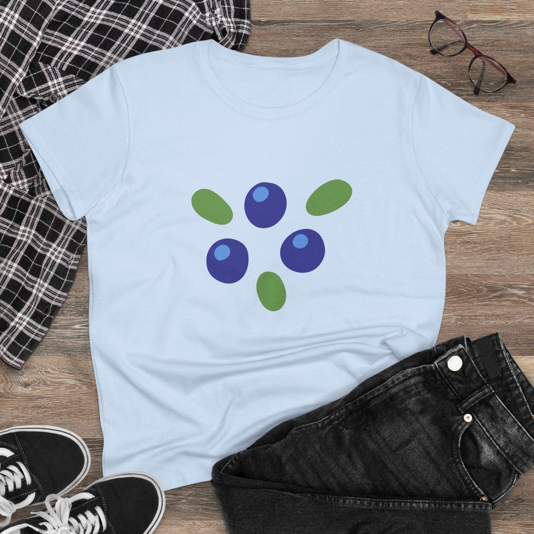 Semi-Fitted Cotton Tee with Minimalist Floral Graphic T-Shirt