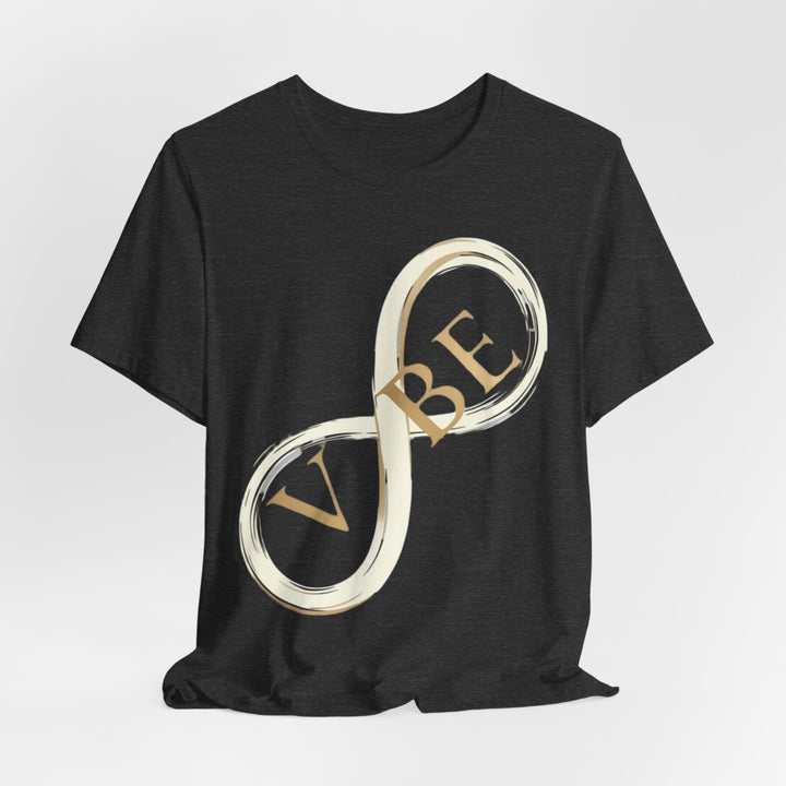 VIBE Infinity Shirt | Minimalist Graphic Tee | Modern Streetwear T-Shirt | Gold Infinity Symbol Shirt | Aesthetic Fashion Tee