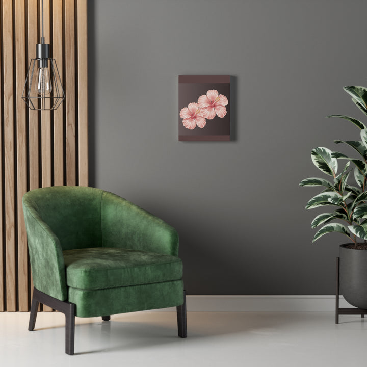 Pink Hibiscus Floral Stretched Canvas Wall Art