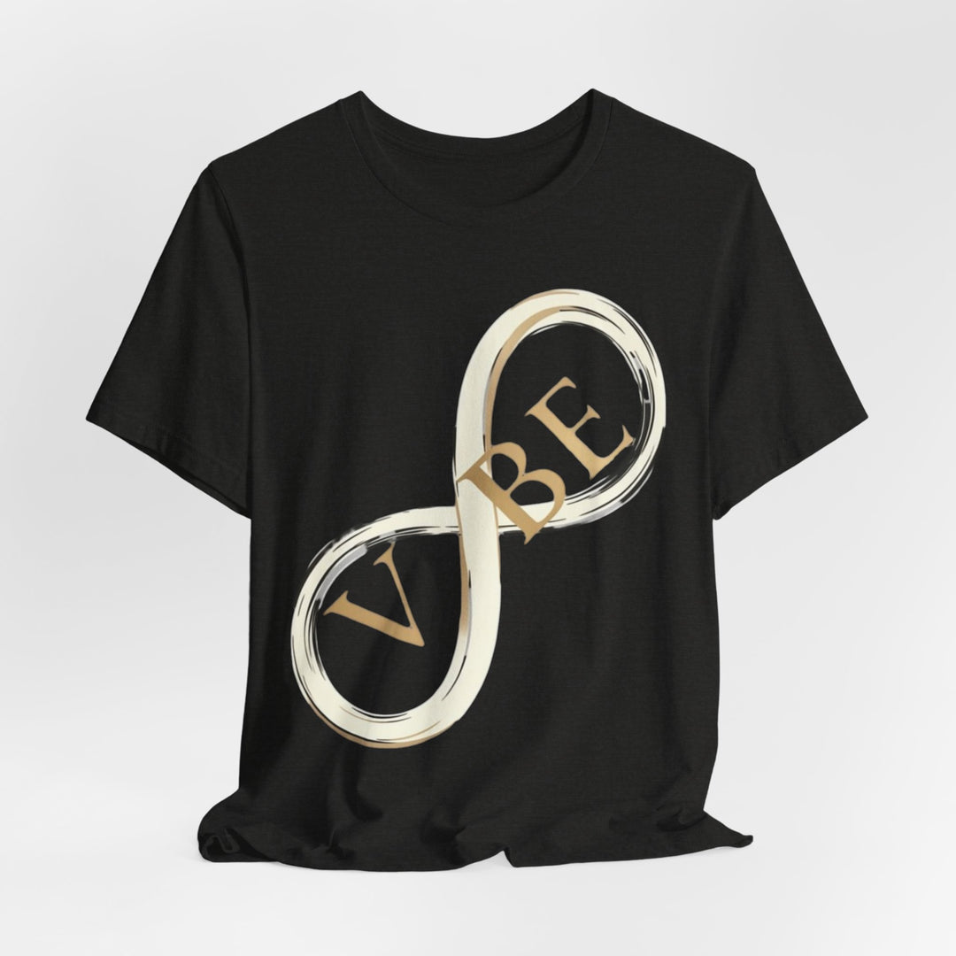 VIBE Infinity Shirt | Minimalist Graphic Tee | Modern Streetwear T-Shirt | Gold Infinity Symbol Shirt | Aesthetic Fashion Tee