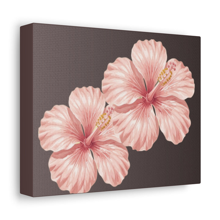Pink Hibiscus Floral Stretched Canvas Wall Art