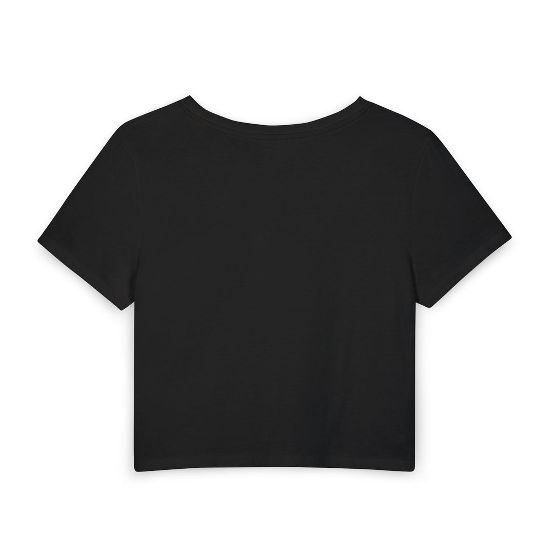 Cropped Botanical Figure Tee with Earth-Tone Illustration