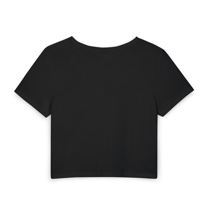 Cropped Botanical Figure Tee with Earth-Tone Illustration