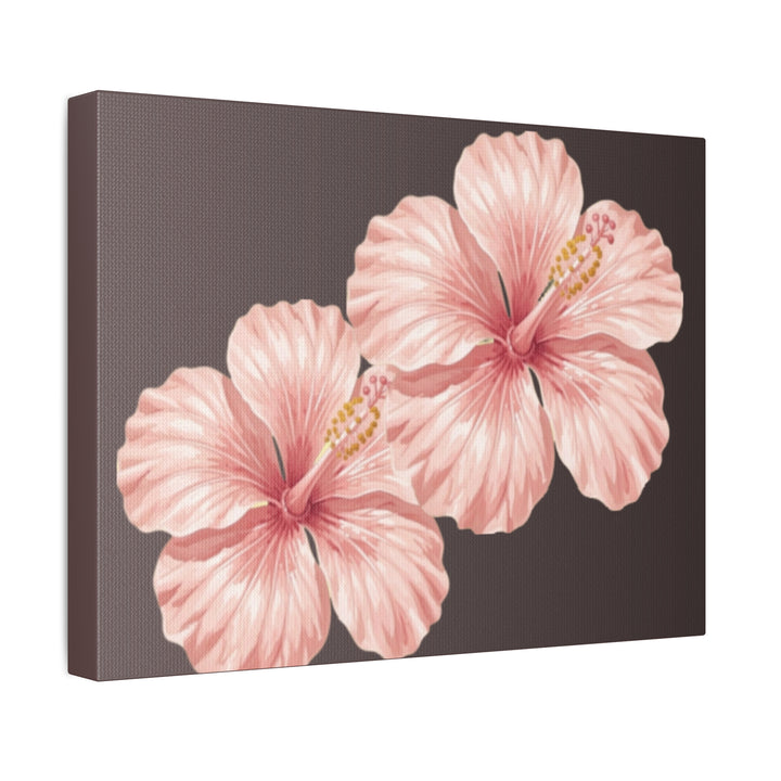 Pink Hibiscus Floral Stretched Canvas Wall Art