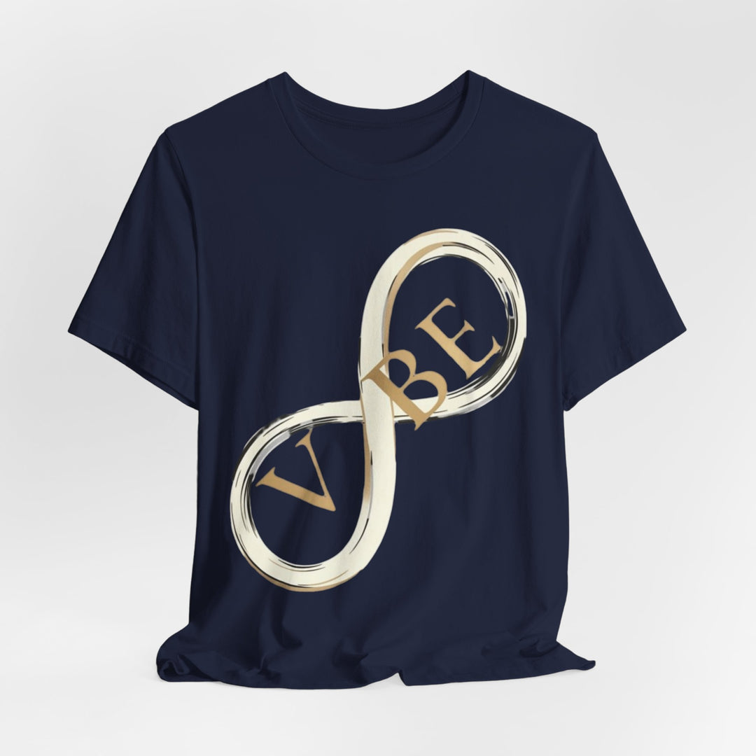 VIBE Infinity Shirt | Minimalist Graphic Tee | Modern Streetwear T-Shirt | Gold Infinity Symbol Shirt | Aesthetic Fashion Tee