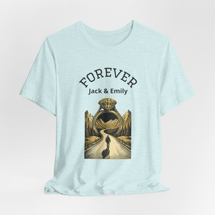 Personalized Forever Shirt, Custom Couple T Shirt, Anniversary Gift, Engagement Gift, Wedding Gift, Road Trip Shirt, Custom Name Tee