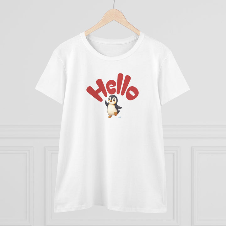 Semi-Fitted Cotton Tee with Minimalist Floral Graphic T-Shirt