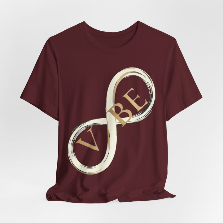VIBE Infinity Shirt | Minimalist Graphic Tee | Modern Streetwear T-Shirt | Gold Infinity Symbol Shirt | Aesthetic Fashion Tee