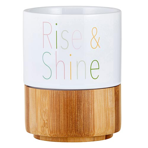 Rise &amp; Shine Ceramic Mug with Bamboo Base